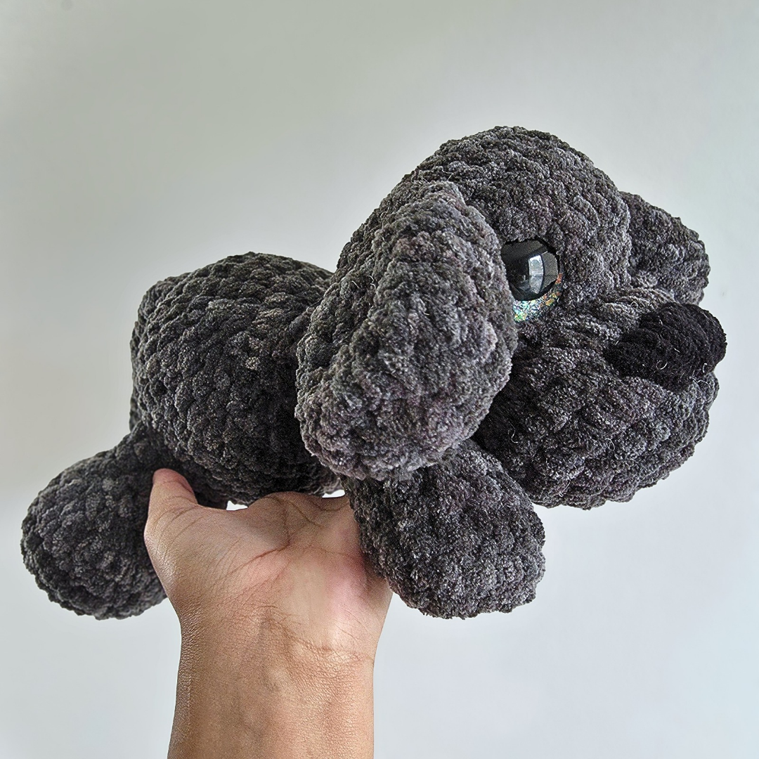 Crochet Dog Plushie - Black Heather