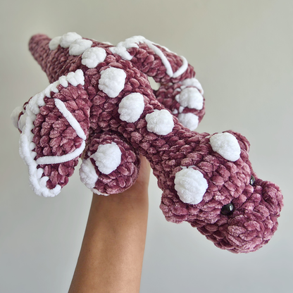Velvet Dragon Plushie - Purple/White
