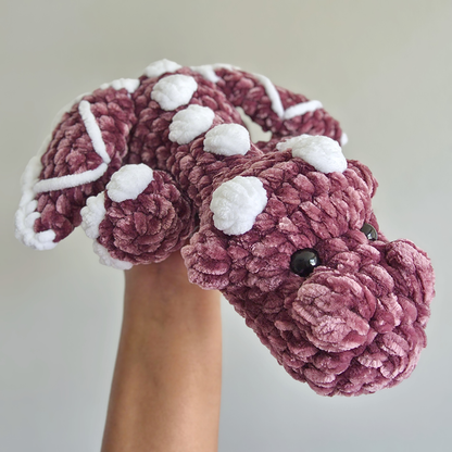Velvet Dragon Plushie - Purple/White