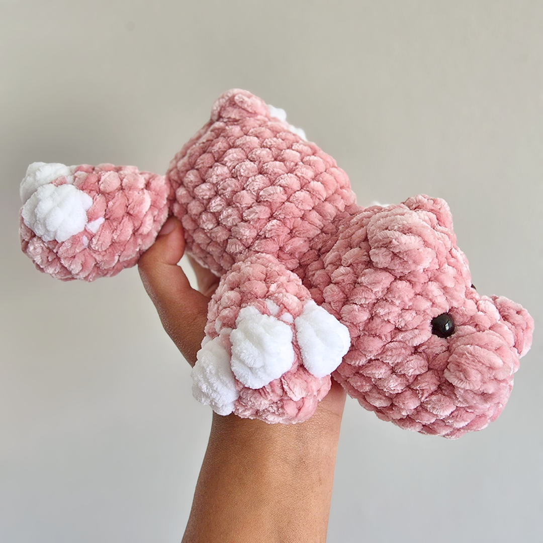 Velvet Hippo Plushie - Pink