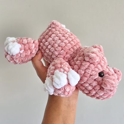 Velvet Hippo Plushie - Pink