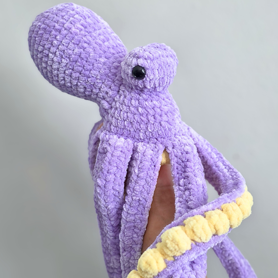 XL Octopus Plushie - Purple/Yellow