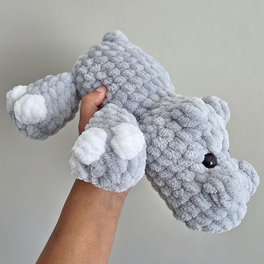 Hippo Plushie - Light Gray