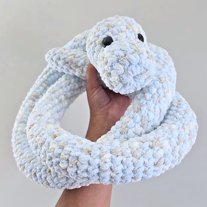 XL Snake Plushie - Blue/White