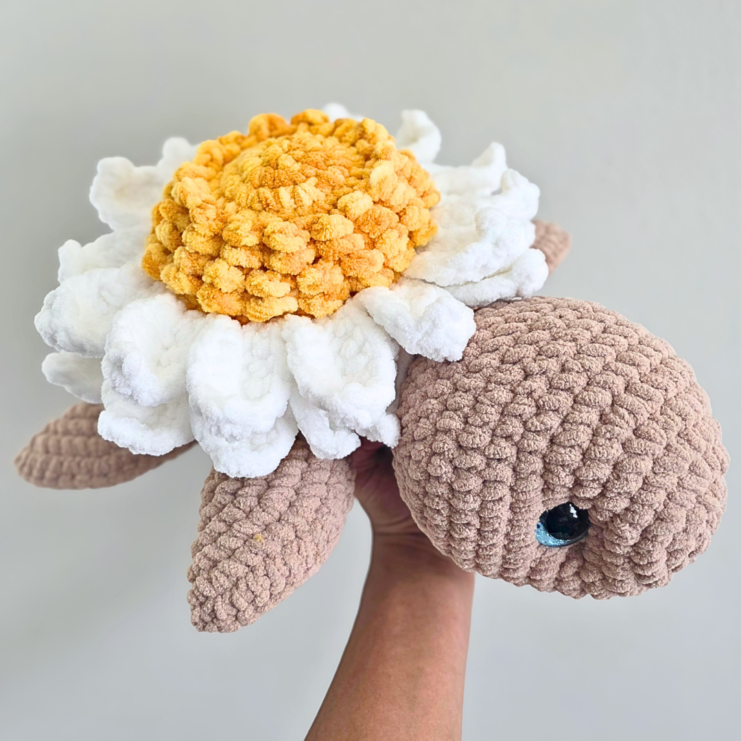 Flower Turtle Plushie - Daisy/Brown