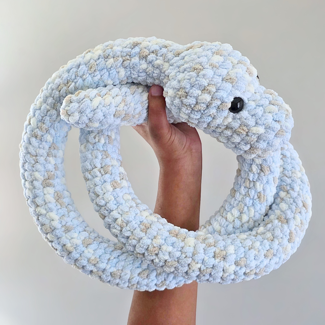 XL Snake Plushie - Blue/White