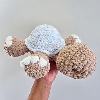Large Turtle Plushie - Brown/Blue
