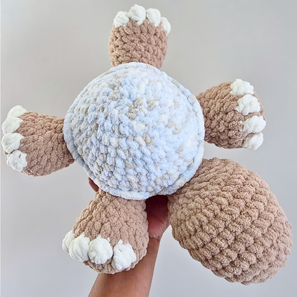 Large Turtle Plushie - Brown/Blue