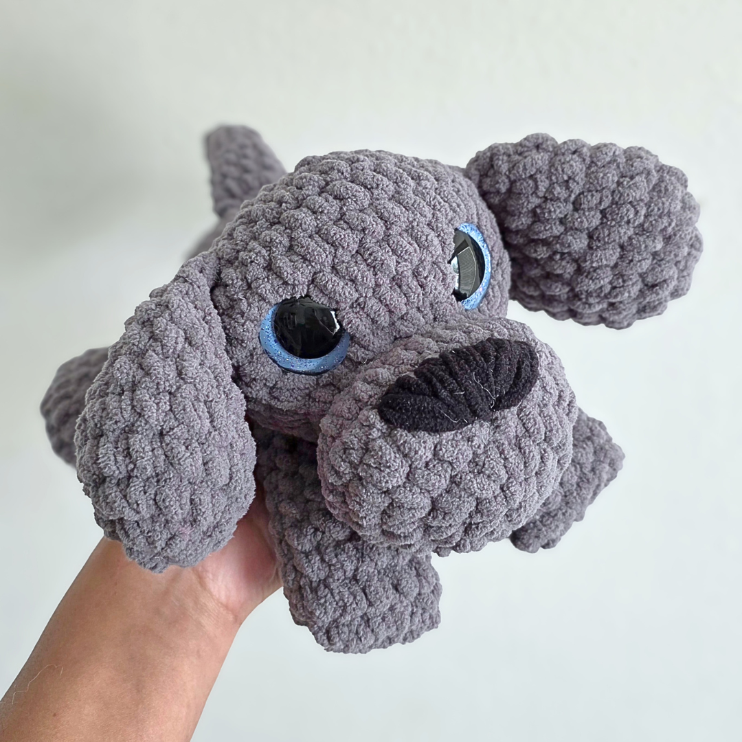 Crochet Dog Plushie - Dark Gray