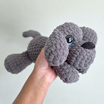 Crochet Dog Plushie - Dark Gray