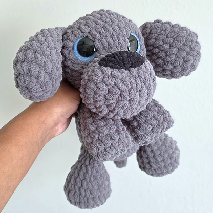 Crochet Dog Plushie - Dark Gray