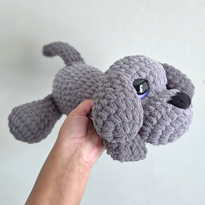Crochet Dog Plushie - Gray/Gray