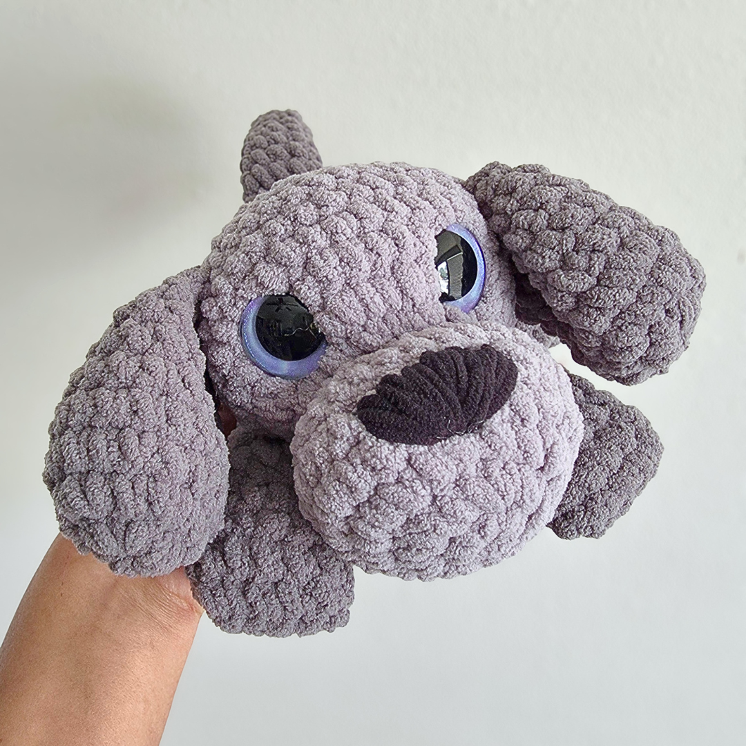 Crochet Dog Plushie - Gray/Gray