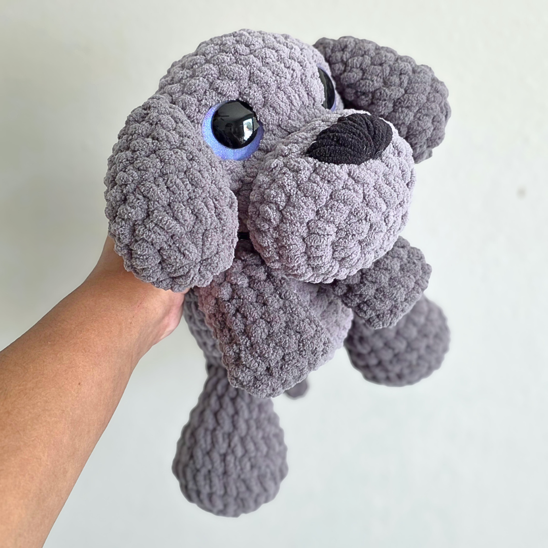 Crochet Dog Plushie - Gray/Gray