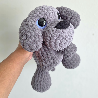 Crochet Dog Plushie - Gray/Gray