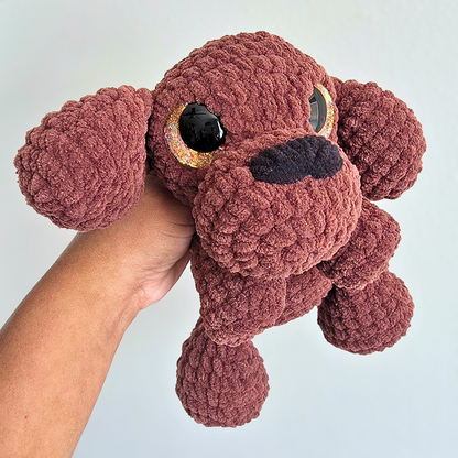 Small Crochet Dog Plushie - Chocolate