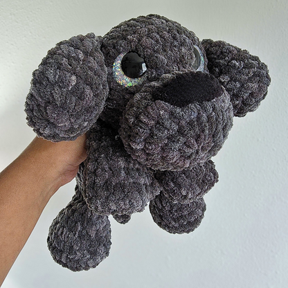 Crochet Dog Plushie - Black Heather